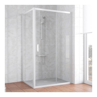 Душевой уголок Vegas Glass ZP+ZPV 110*80 01 01 профиль белый, стекло прозрачное