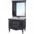 Зеркало-шкаф Bellezza Рим 110 L черное патина серебро