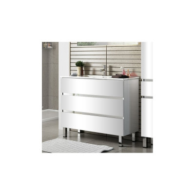 Тумба с раковиной Sanvit Кубэ-3 75 белый глянец