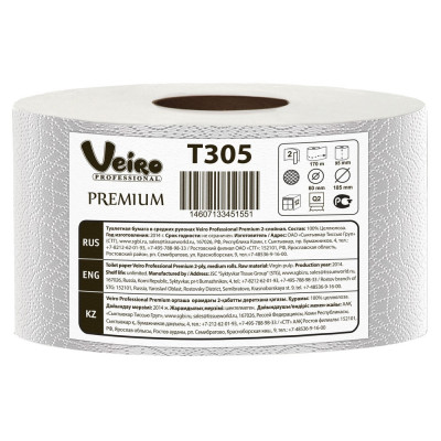 Туалетная бумага Veiro Professional Premium T305 (Блок: 12 рулонов)